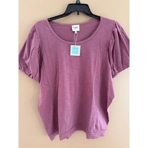Purple Ruffle sleeve 1x Hayden top